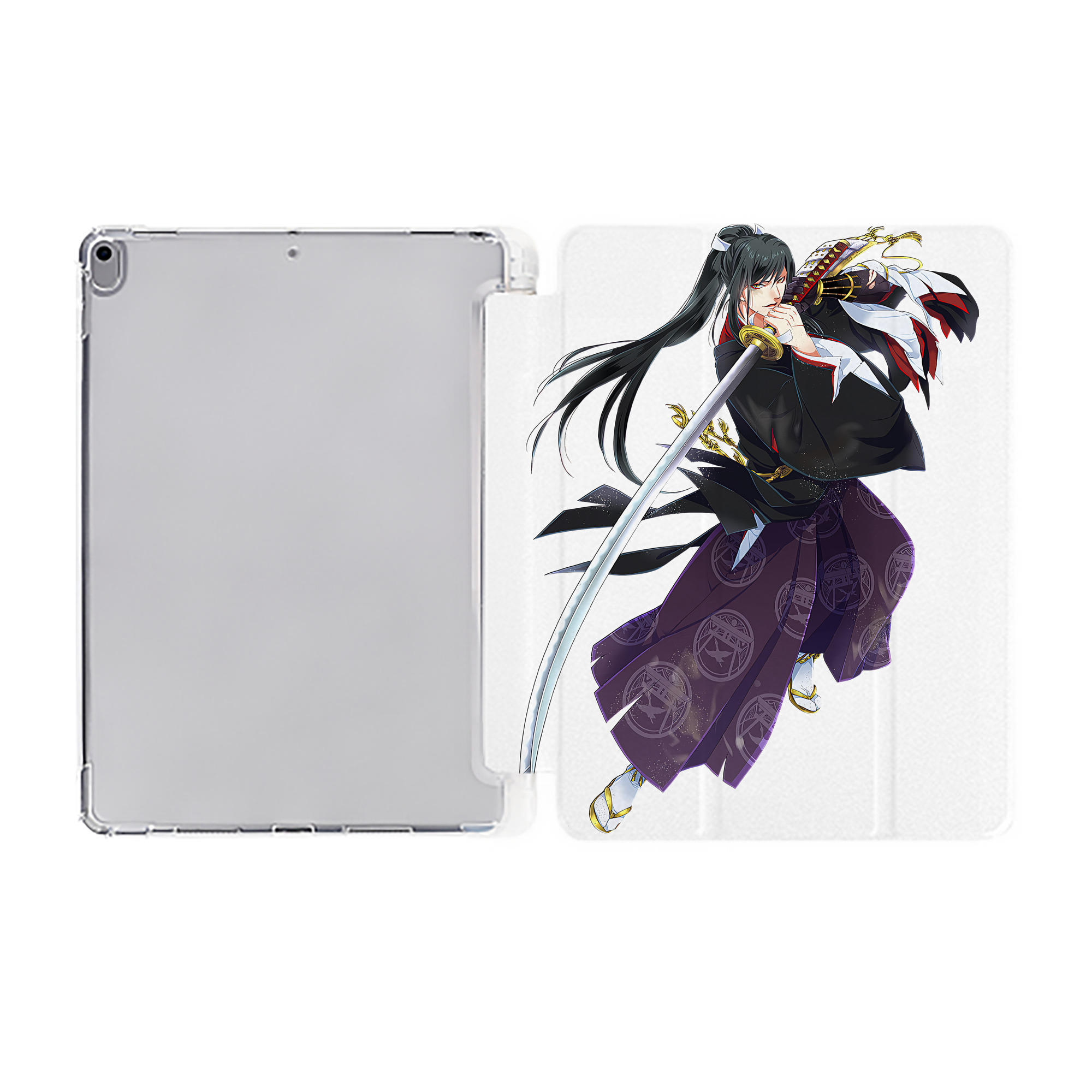（画像用） 刀剣乱舞 Touken Ranbu IPad ケース ペン収納付き 三つ折りスタンド PUレザー×シリコン 対応機種9.5/10.5/10.9インチ